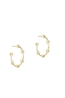 BEADED SIMPLICITY 1" HOOP- 4MM GOLD