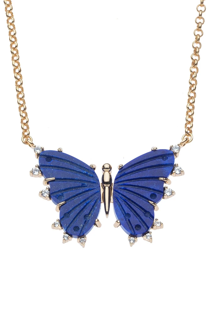 FREEDOM LAPIS BUTTERFLY NECKLACE