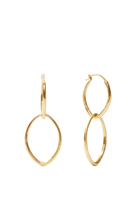 FLEUR DE LIS DOUBLE HOOP EARRING- GOLD