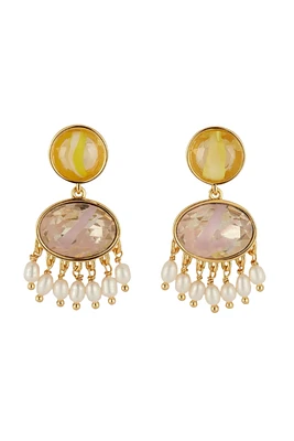 AZURA EARRINGS (E1396)- PINK/YLW