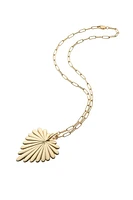 LOVE FULL HEART PENDANT NECKLACE- DRAWN LINK CHAIN