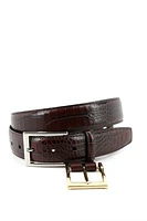 ALLIGATOR EMBOSSED BELT W/NICKEL/BRASS BUCKLES (54261)