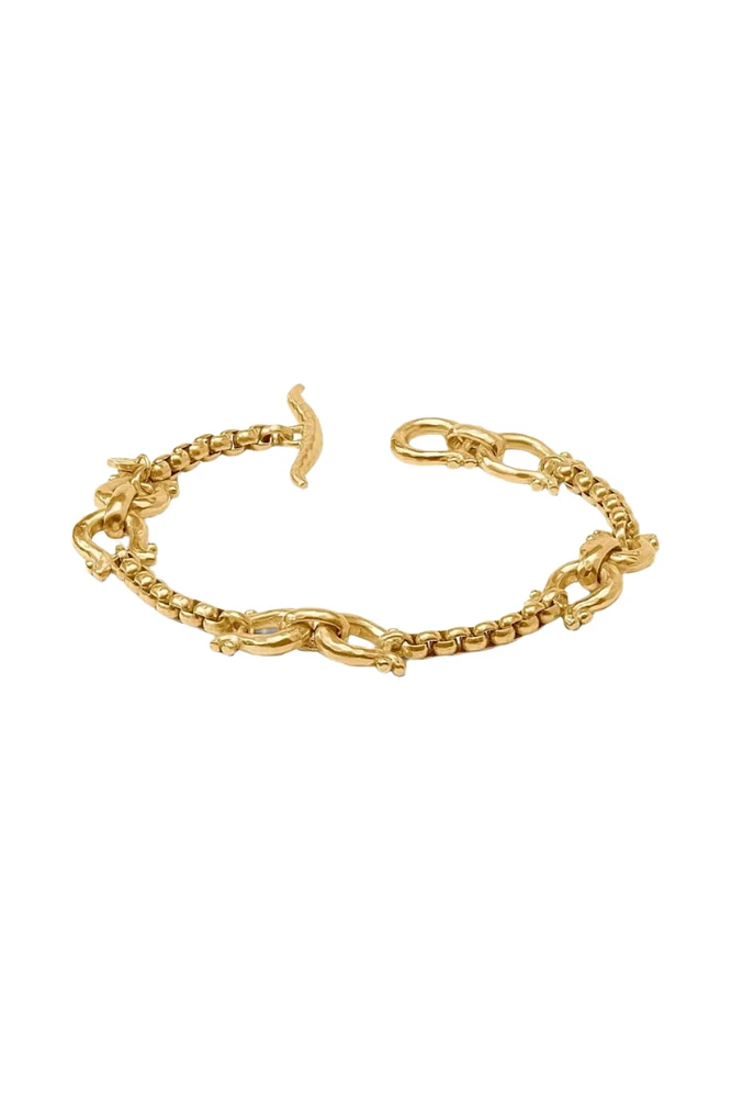 SARATOGA DEMI LINK BRACELET- GLD