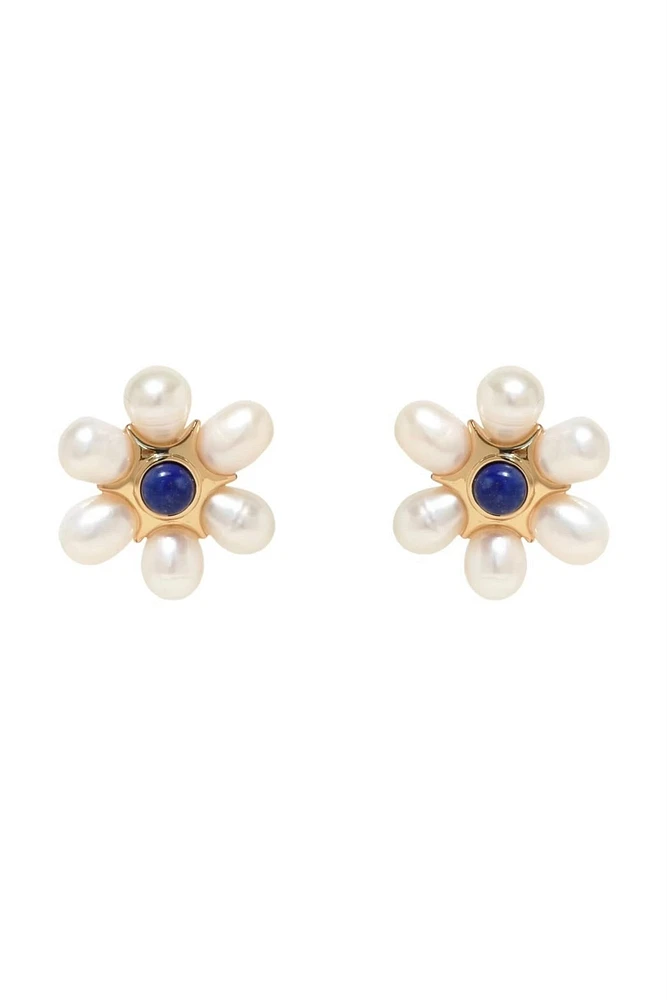 SAFI STUDS- WHT/BLUE