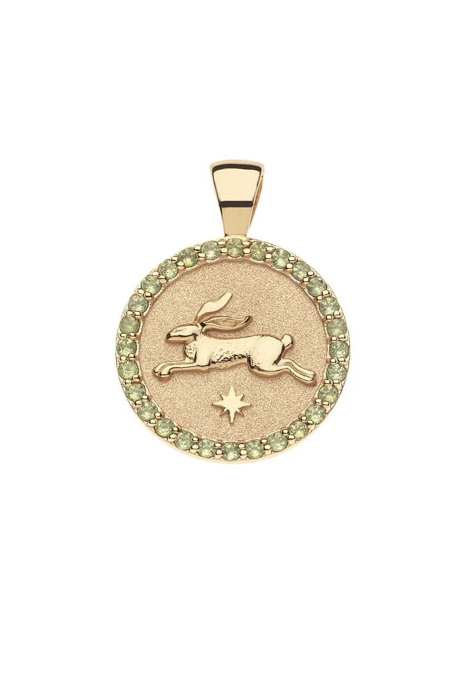 LUCKY RABBIT SM EMBELLISHED PENDANT- SATELLITE CHAIN