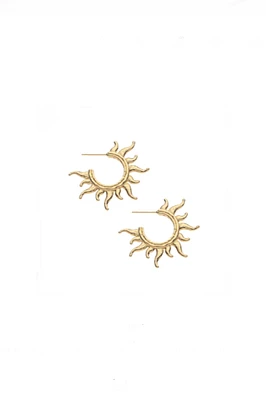 STRONG SUN RAYS HOOP EARRINGS