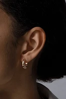 TONI HINGED HOOPS SM- GOLD