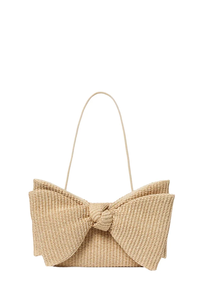 VALERIE BOW CLUTCH NATURAL