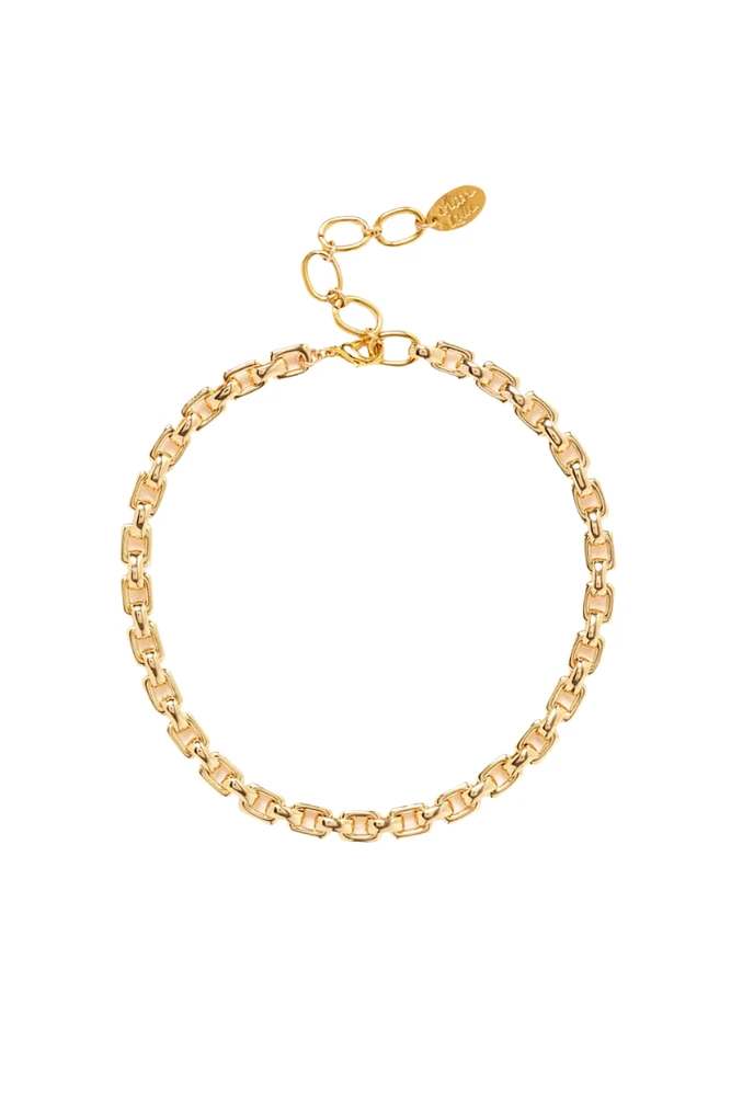RECTANGLE CHAIN NECKLACE- GOLD (NGZ-15298)