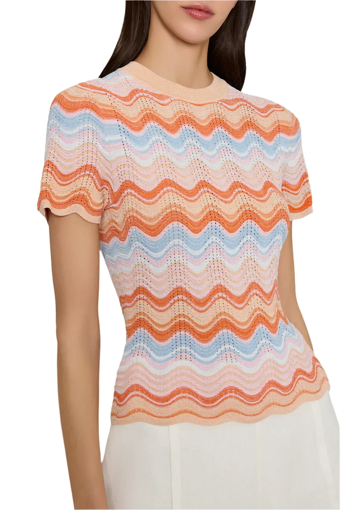 SCALLOP SHORT SLEEVE TOP