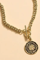 ZODIAC CHARM NECKLACE- BLACK/GLD
