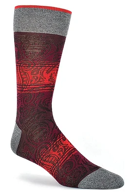 PAISLEY SOCK BURGUNDY (OS)