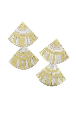 METALLIC DOUBLE TILE EARRINGS
