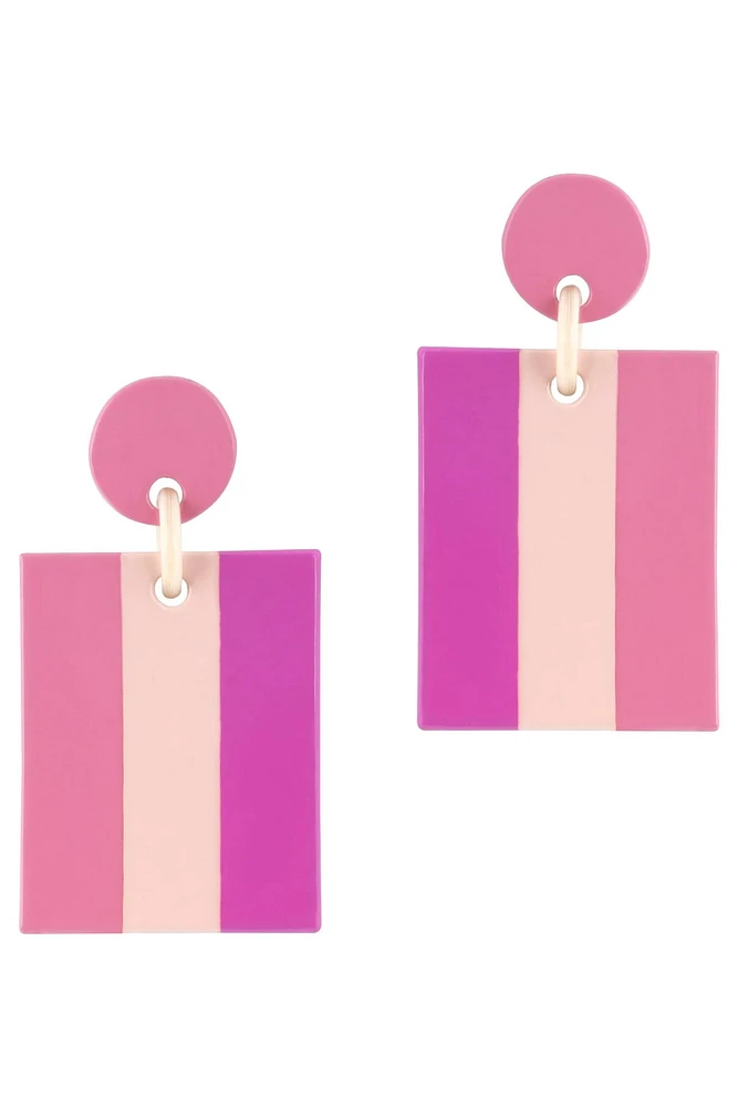 HIBISCUS BLOCK EARRINGS