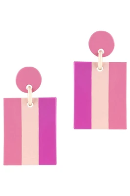 HIBISCUS BLOCK EARRINGS