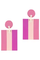 HIBISCUS BLOCK EARRINGS