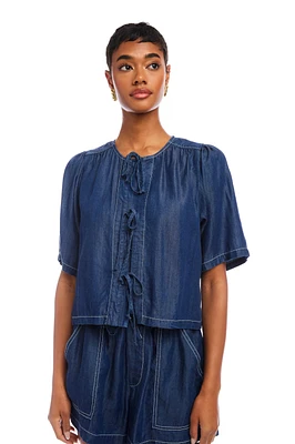 NADINE BOW DETAIL TOP