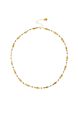 FISH & ONYX NECKLACE (NGZ-15244)