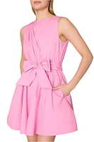 DRAPED POPLIN SLVLS MINI DRESS