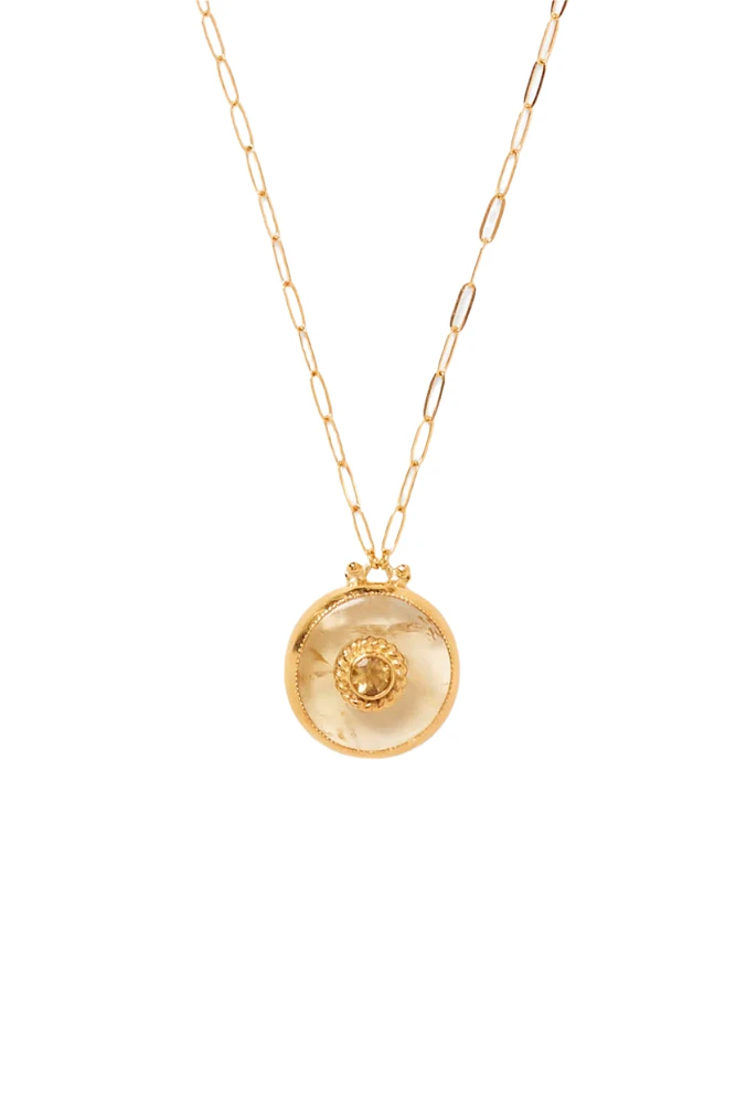 BEZEL WRAPPED PENDANT NECKLACE (NG-15283LQ)