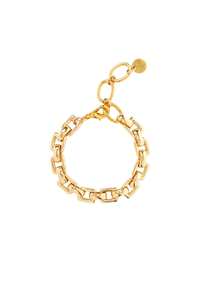 RECTANGLE CHAIN BRACELET- GOLD (BGZ-6336)