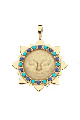 STRONG SHINE YOUR LIGHT TURQ/LAPIS PENDANT- SATELLITE CHAIN