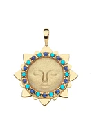 STRONG SHINE YOUR LIGHT TURQ/LAPIS PENDANT- SATELLITE CHAIN