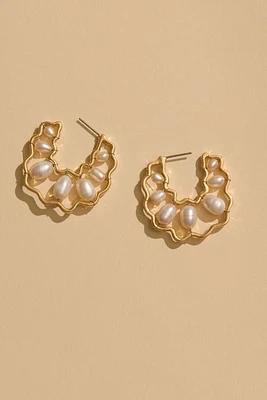 AZIZA HOOPS- WHT/GLD