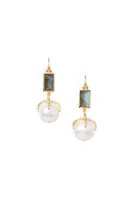 LARK DROP EARRINGS- WHT PEARL