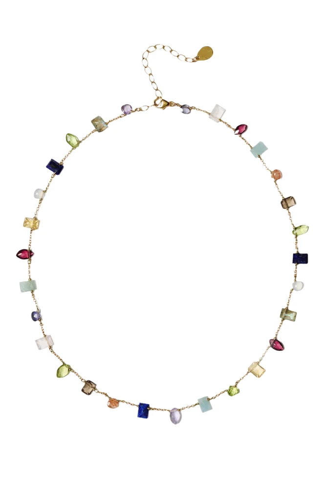 MULTI STONE ADJ NECKLACE (NG-15357)