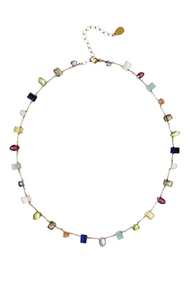 MULTI STONE ADJ NECKLACE (NG-15357)