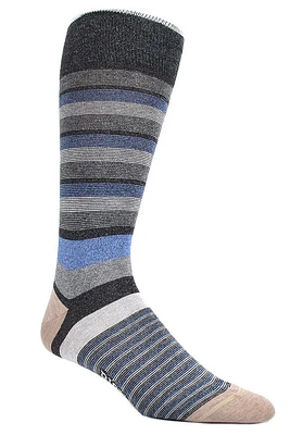 MULTI DIMENSIONAL STRIPE SOCK CHARCOAL (OS)