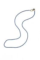 DOUBLE WRAP DIAMOND CUT LAPIS NECKLACE