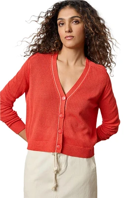SADDLE SLEEVE V-NECK CARDIGAN (PA2869)