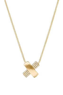 CATALINA X PAVE DELICATE NECKLACE- GLD/CZ