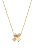 CATALINA X PAVE DELICATE NECKLACE- GLD/CZ