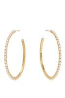 JULIET HOOP LG- GLD/PEARL