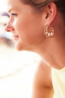 AZIZA HOOPS- WHT/GLD