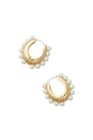 MEGA JASMIN PEARL HOOP- WHT/GLD