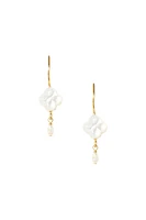 CLOVER DROP EARRINGS- MOP/GLD