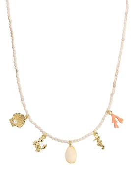 OCEAN CHARM MINI NECKLACE- GLD/MULTI