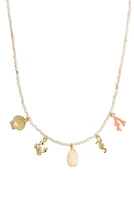 OCEAN CHARM MINI NECKLACE- GLD/MULTI
