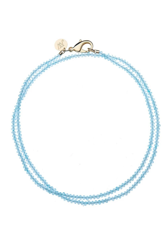 DOUBLE WRAP DIAMOND CUT TOPAZ NECKLACE