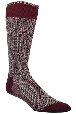 BASKETWEAVE  SOCK WINE (OS)