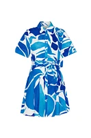 DREAM ROSE POPLIN BUTTON DOWN DRESS