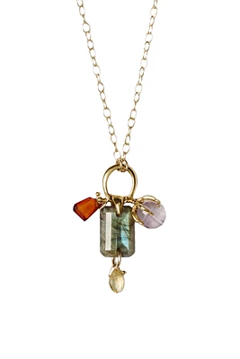 MULTI STONE MIX PENDANT NECKLACE (NG-15356LQ)