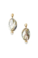 ABALONE & CAPPED PEARL EARRINGS (EG-5790)