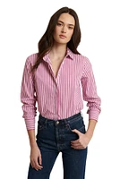 LS COTTON STRETCH STRIPE RELAXED SHIRT