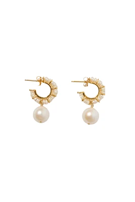 FRESH WATER PEARL POST HOOPS (EG-5863)