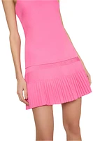 NOLA APRON NECK POPLIN PLEATED COMBO MINI DRESS